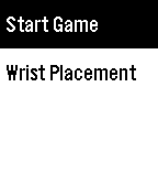 Main menu window allowing you to Start Game or change Wrist Placement