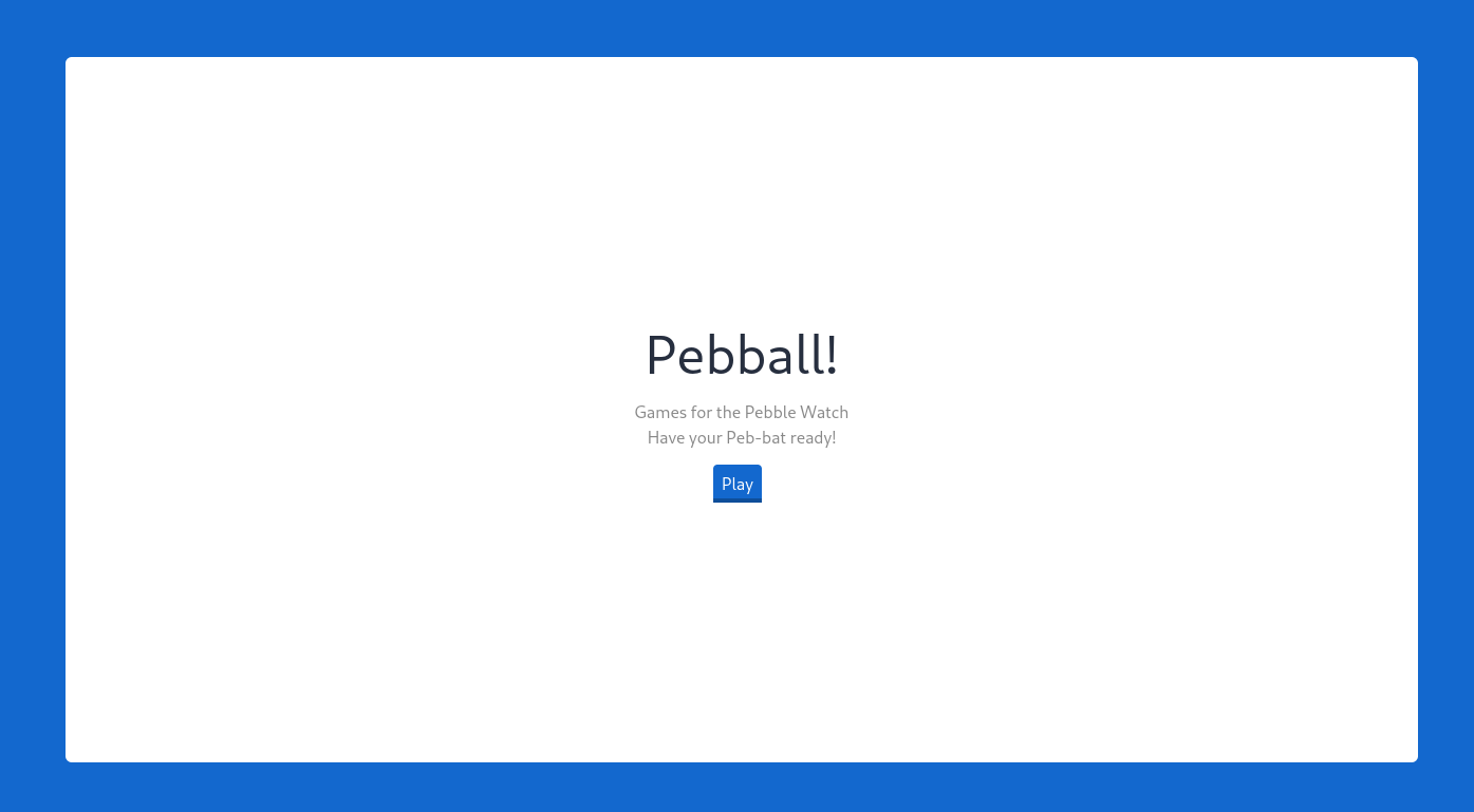 Pebball! Game Server Home Page